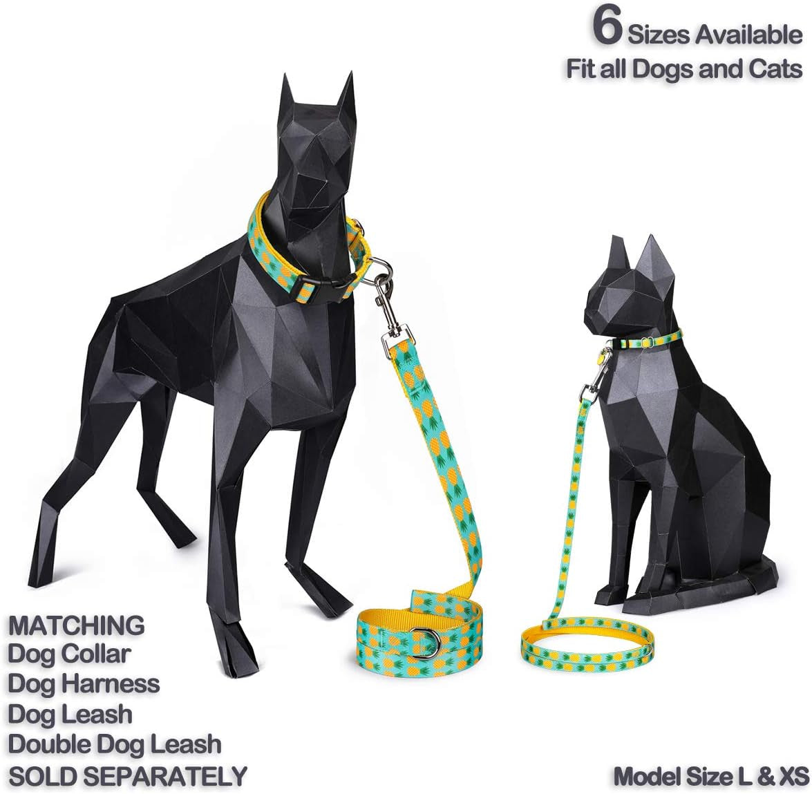 Tropical Pineapple Pet Collar | Adjustable Collar for Cats, Puppies & Small Dogs