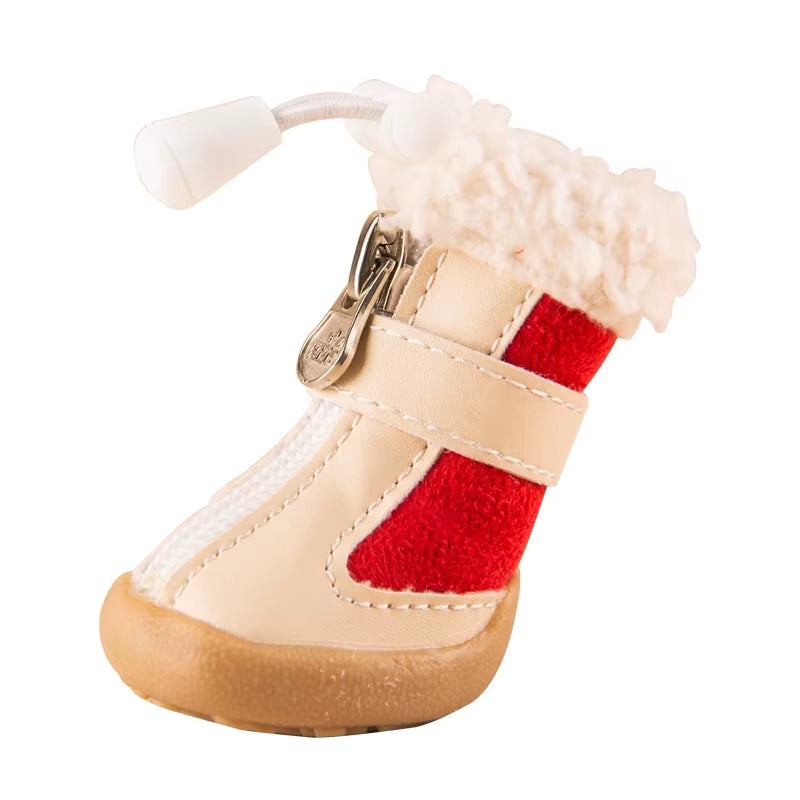 Winter Dog Boots Set | 4-Piece Anti-Slip Warm Boots for Small Dogs