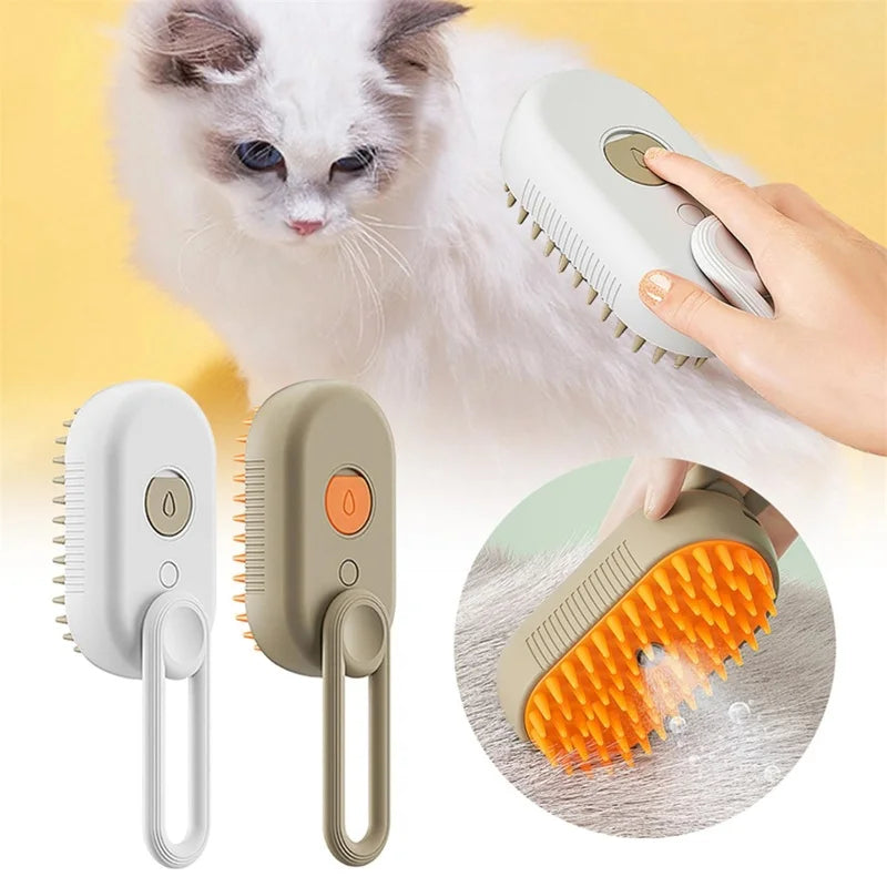 3-in-1 Steam Grooming Brush | Electric Pet Brush for Shedding & Massage
