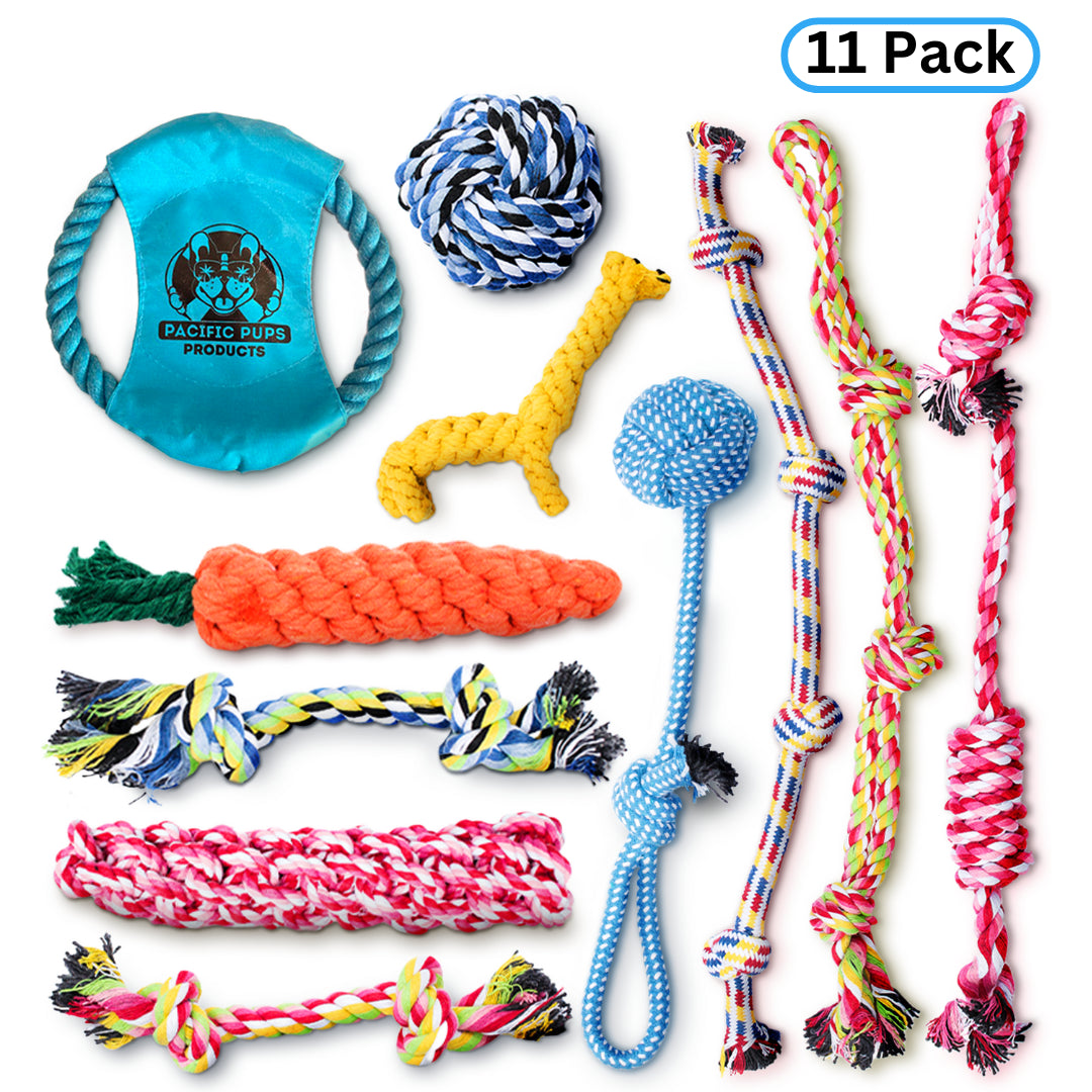 11-Piece Dog Rope Toy Set for Small & Medium Dogs | Interactive Chew & Tug Toys