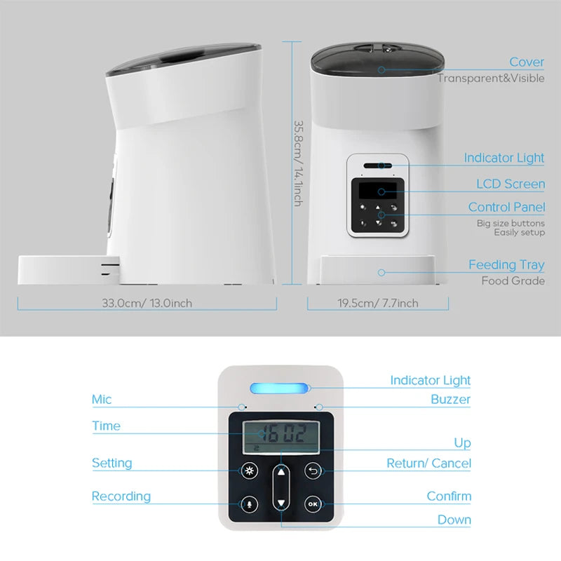 Smart Automatic Pet Feeder | Timed Food Dispenser for Cats & Dogs