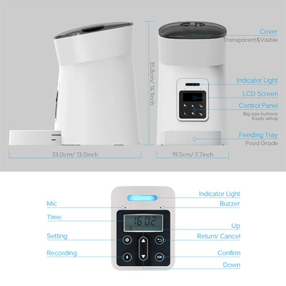 Smart Automatic Pet Feeder | Timed Food Dispenser for Cats & Dogs