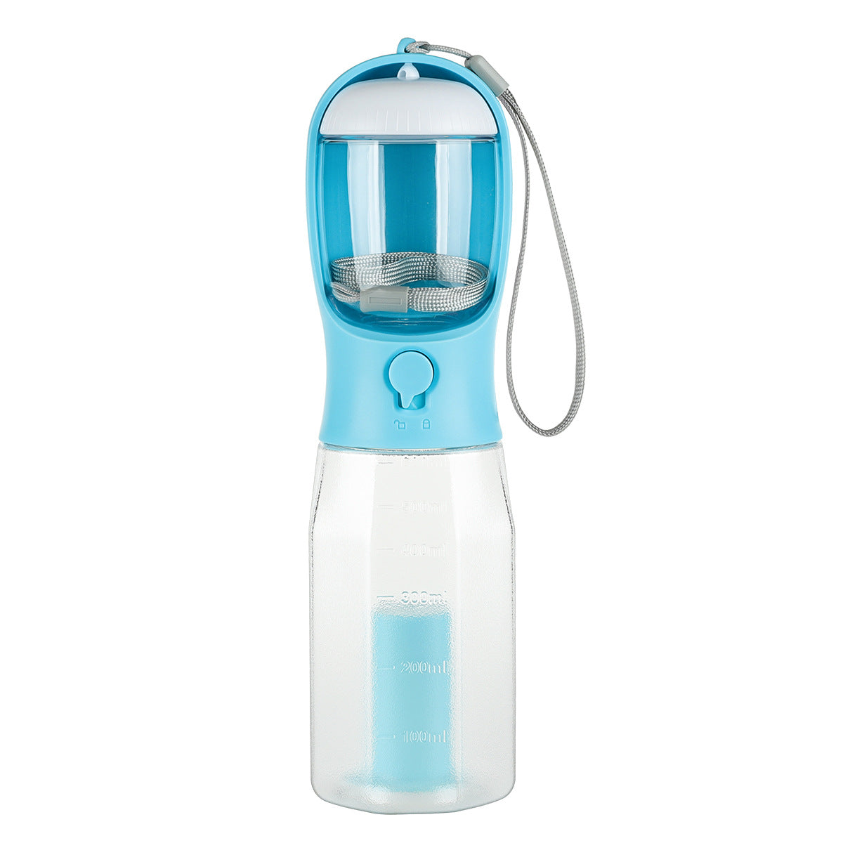 3-in-1 Portable Pet Water Bottle – Food Container, Water Dispenser & Poop Bag Holder