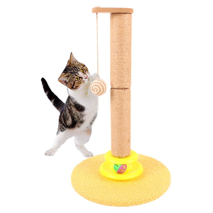 Sisal Cat Scratching Post | Interactive Scratcher with Hanging Toys