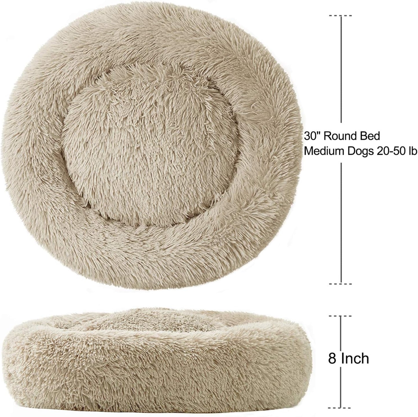 Luxury Calming Donut Dog Bed – Ultra Soft & Washable