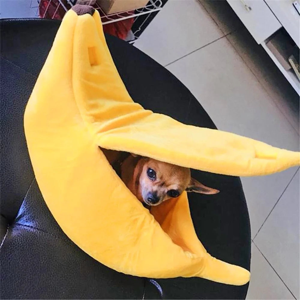 Banana Dog Bed | Cozy Fruit-Shaped Bed with Removable Cushion