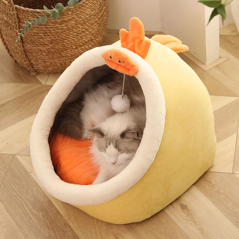 Cozy Cat Cave Bed | Ultra Soft Covered Bed for Cats 